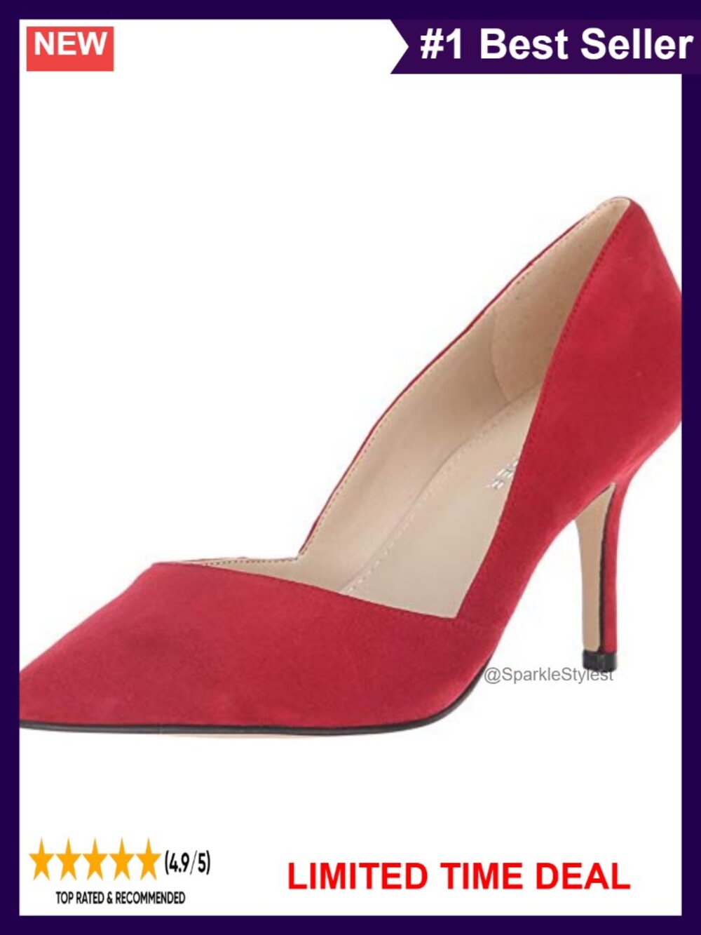 Pointed Toe Slip On Pump with Padded Footbed